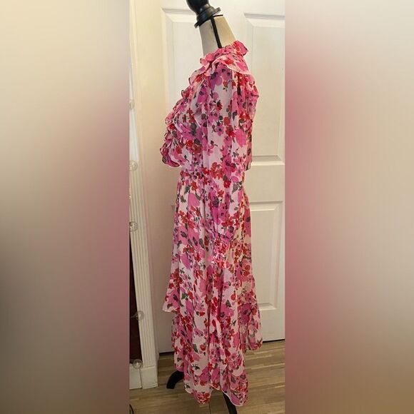 Misa Los Angeles Pink Floral Midi Dress - Picture 5 of 16